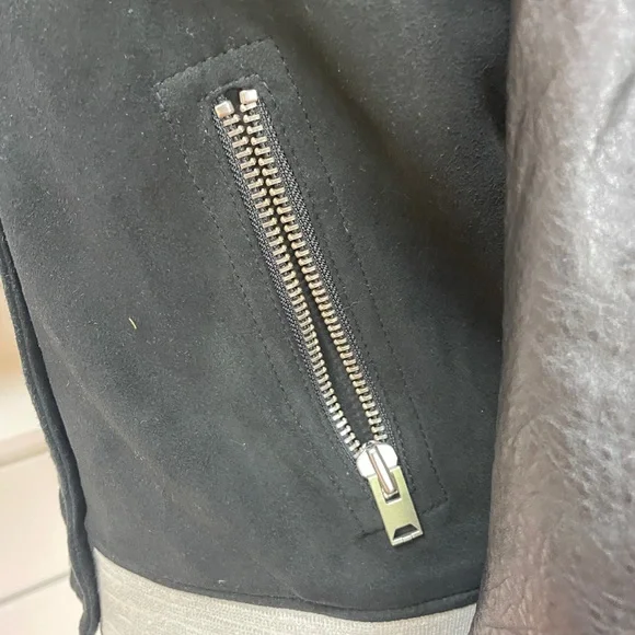 Doma Black suede and leather Bomber Jacket - Picture 4 of 8